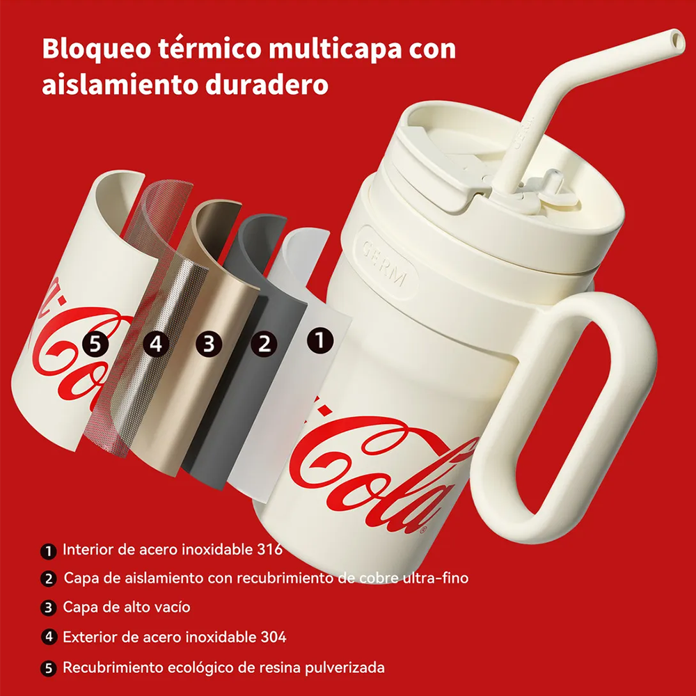 Vaso térmico Mega Tumbler Clásico Germ x Coca-Cola 1100ml / 37.2 Oz